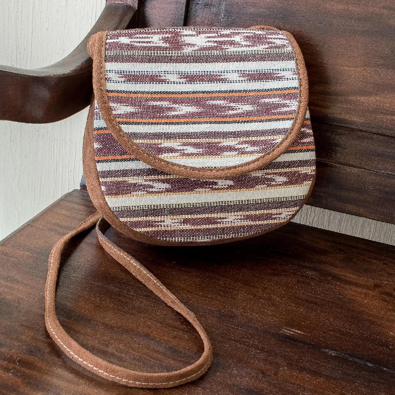 Sweet Spring Striped Pattern Hand Woven Cotton Sling Bag