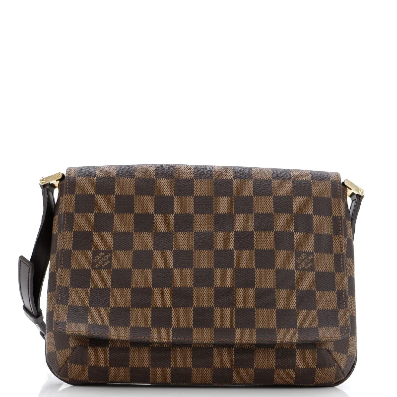 Designer shoulder bags with luxury brand logos -Musette Tango Handbag Damier