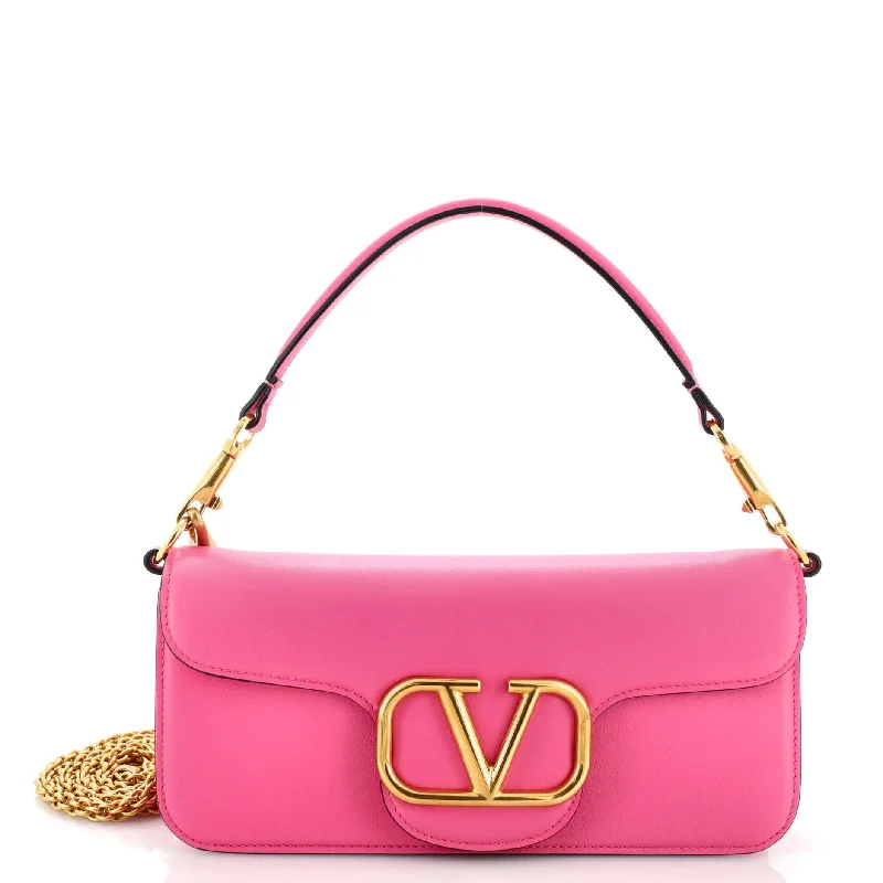 Vegan leather shoulder bags for eco-friendly style -VLogo Loco Flap Shoulder Bag Leather Medium