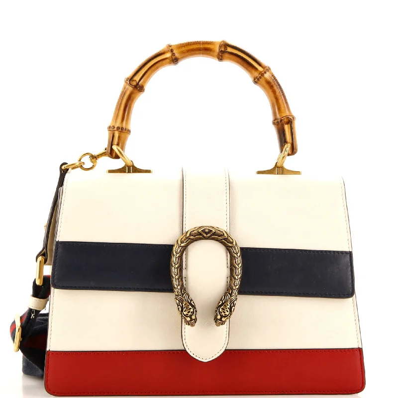 Shoulder bags with vibrant colors for boldness -Dionysus Bamboo Top Handle Bag Colorblock Leather Medium