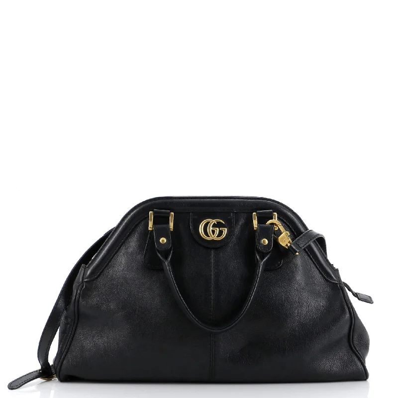 Shoulder bags with contrast stitching for detail -RE(BELLE) Top Handle Bag Leather Medium