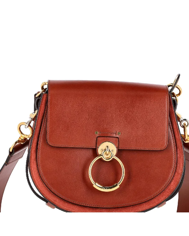 Best tote bags with smooth faux leather for a chic and affordable style-Small Tess Bag in Brown Leather and Suede