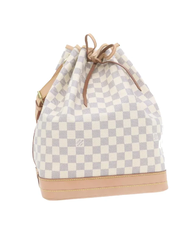 Best tote bags with monogrammed initials for a personalized and unique style-Damier Azur Noe Shoulder Bag by Louis Vuitton