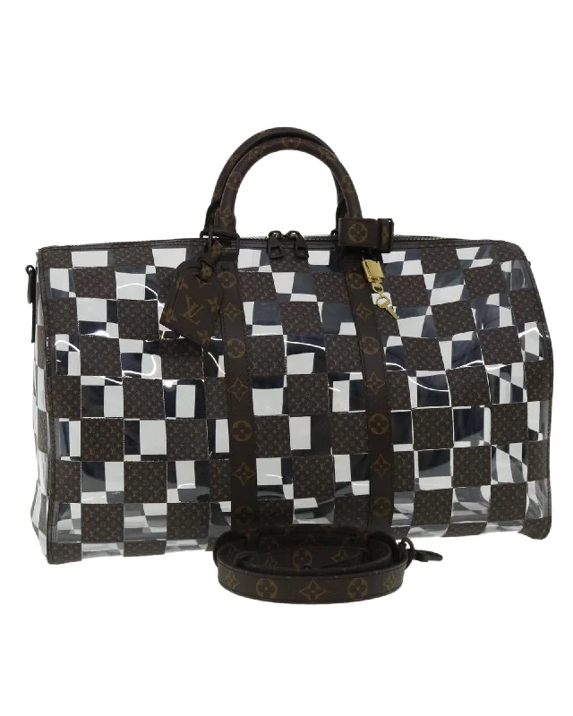 Tote bags with braided straps for a stylish and unique texture-Monogram Keepall Bandouliere 50 Boston LV Auth