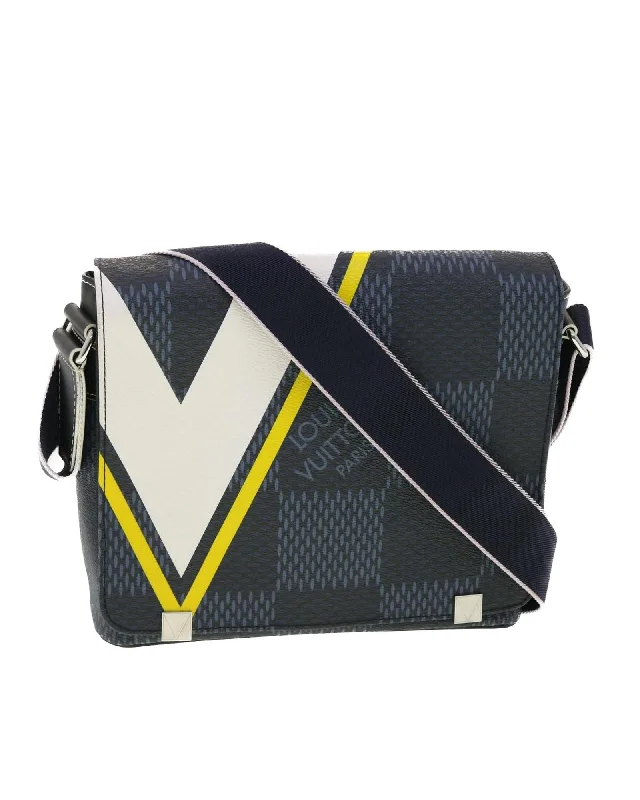 Best tote bags with fun, quirky shapes for a bold and creative look-Damier Cobalt District PM Shoulder Bag by Louis Vuitton