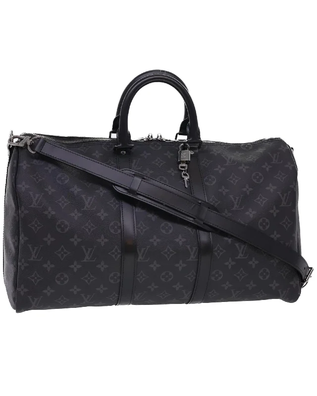 Best tote bags with contrasting color-blocked designs for a bold look-Eclipse Keepall Bandouliere 45 Boston Bag by Louis Vuitton