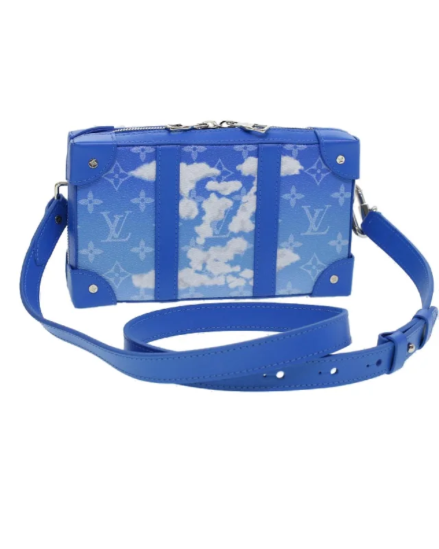 Tote bags with bright, colorful designs for a cheerful and vibrant look-Monogram Soft Trunk Shoulder Bag with Cloud Motif