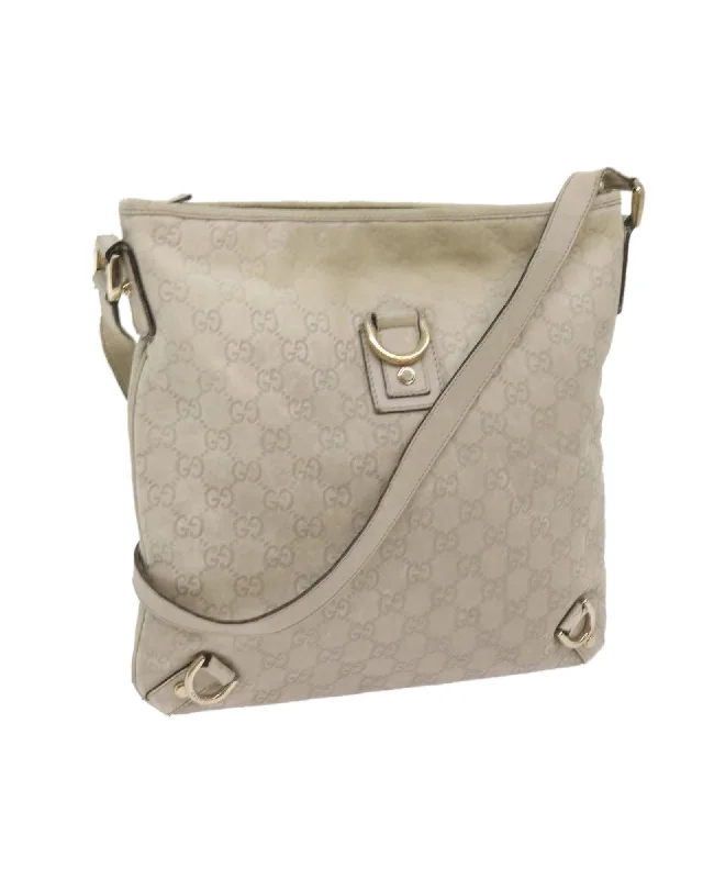 Best tote bags with mixed materials for a fashionable, multi-textured look-Beige GG Canvas Shoulder Bag with Guccissima Pattern