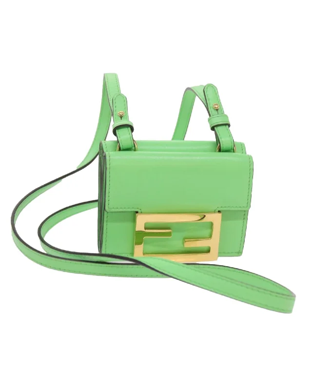 Tote bags with large, comfortable handles for easy carrying on your shoulder-Green Leather Shoulder Bag with Dust Bag and Item Box - Italy Made