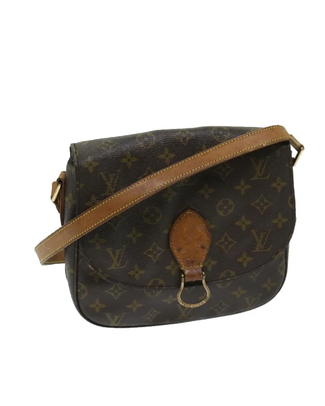 Best tote bags with leather trim for a polished and high-quality finish-Monogram Canvas Shoulder Bag with Adjustable Strap - Authentic LV