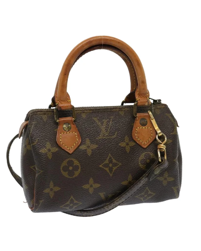 Best tote bags with leather and fabric mix for an elegant, versatile style-Chic Monogram Mini Hand Bag with Authenticity Excellent Condition