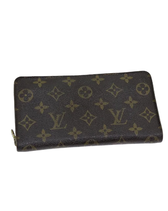 Best tote bags with chunky metallic hardware for an edgy and fashionable feel-Monogram Canvas Long Wallet with Zipper - Authentic LV Item (69544)