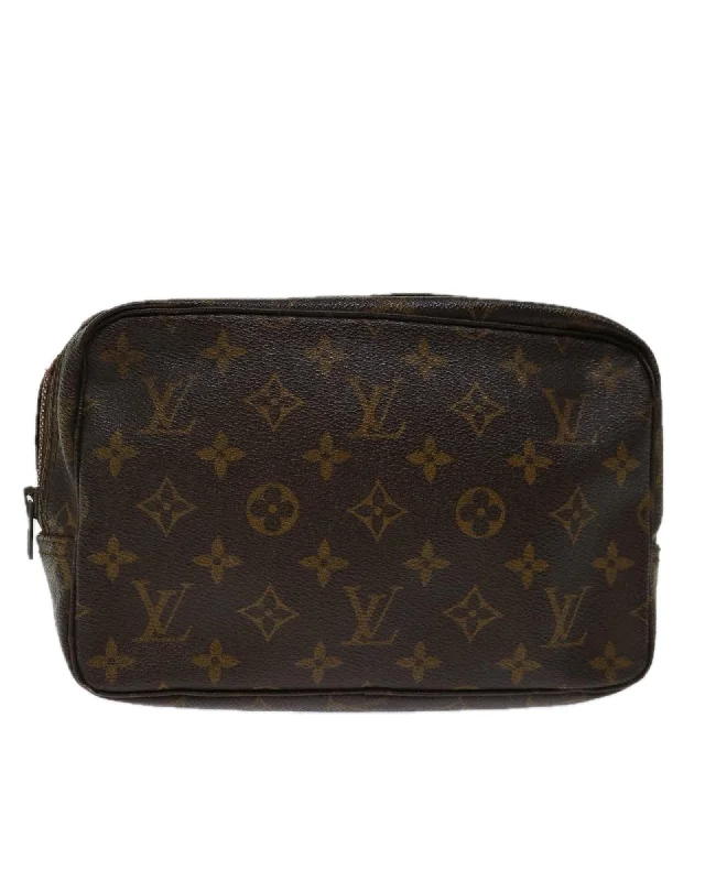 Best tote bags with multiple pockets for easy access to essentials-Monogram Clutch Bag with Multiple Compartments - Authentic LV Design