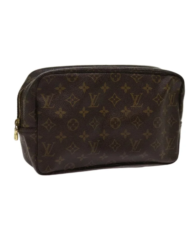 Tote bags with minimalist logo details for a clean and sleek appearance-Monogram Canvas Clutch Bag with Accessories Rank D - SKU 69810