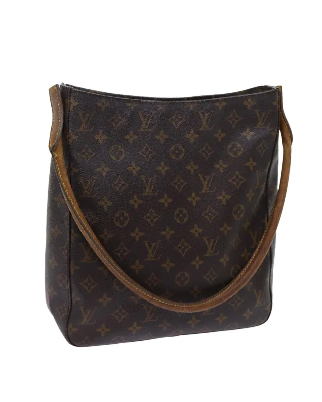 Best tote bags with sturdy, reinforced handles for heavy-duty use-Monogram Shoulder Bag with Looping Design - Authentic LV