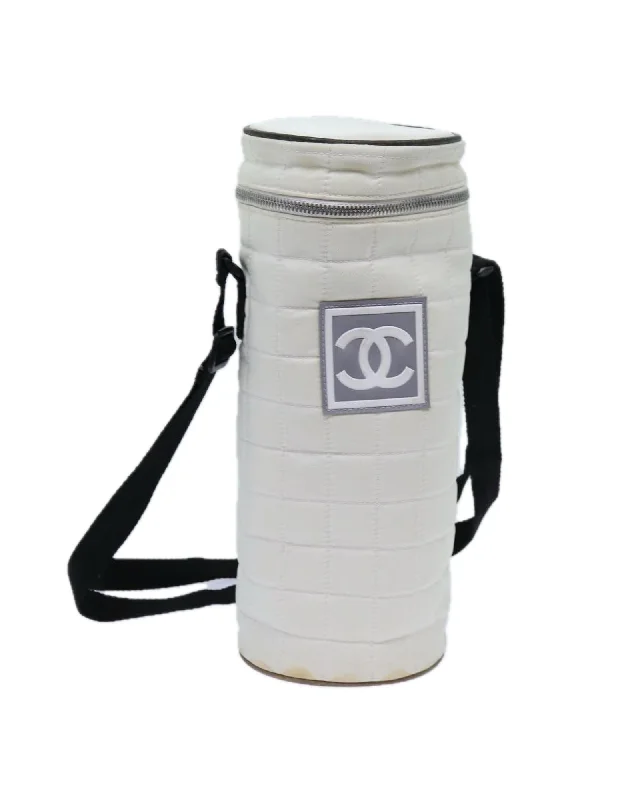 Tote bags with a drawstring closure for a casual, relaxed design-Nylon White Sports Line Shoulder Bag by CHANEL