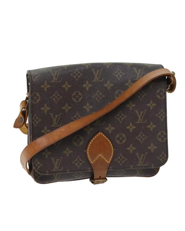 Tote bags with animal prints for a wild and fashionable appearance-Monogram Canvas Shoulder Bag with Adjustable Strap