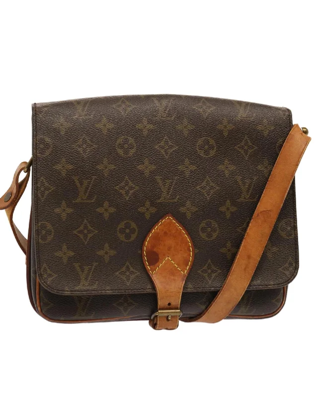 Tote bags with suede and leather accents for a soft, luxurious touch-Monogram Canvas Shoulder Bag with Adjustable Strap - Pre-owned