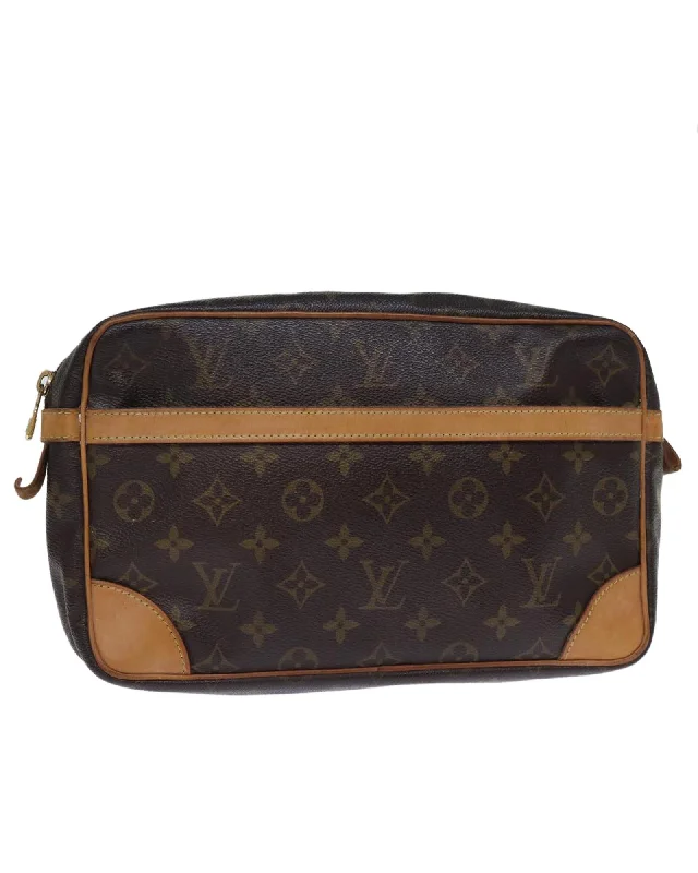 Tote bags with structured designs for a polished, professional look-Monogram Canvas Clutch Bag