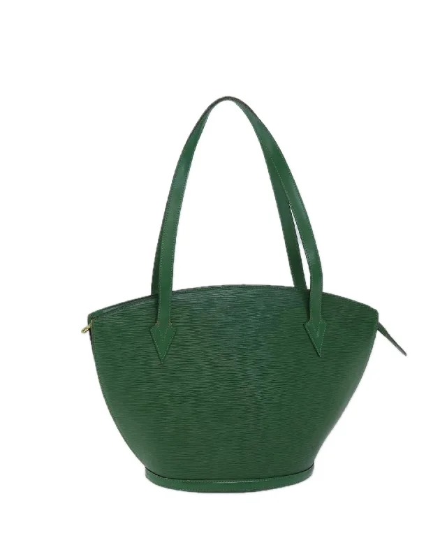 Best tote bags with soft handles for comfortable all-day wear-Green Epi Leather Shopping Shoulder Bag with Shoulder Drop 27cm (Approx)