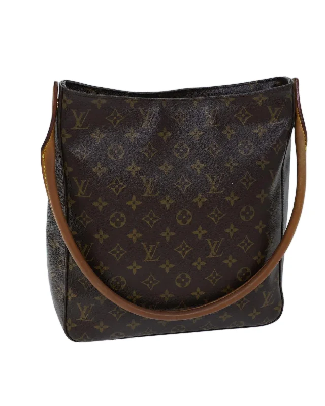 Best tote bags with leather trim for a polished and high-quality finish-Monogram Canvas Shoulder Bag with 28cm Drop