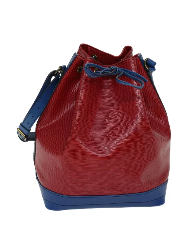 Tote bags with compact foldable designs for easy portability and storage-Red and Blue Epi Leather Shoulder Bag