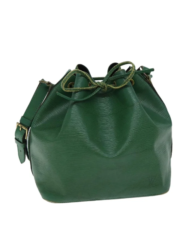 Tote bags with geometric accents for a contemporary and fashionable look-Green Epi Leather Shoulder Bag - Authentic LV Fashion Accessory