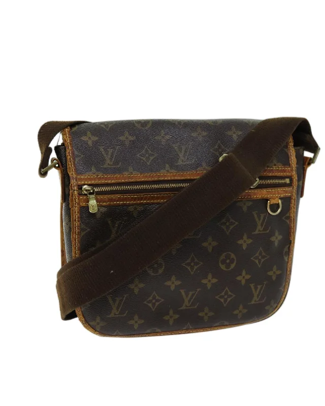 Tote bags with contrasting panels for a modern and stylish design-Monogram Canvas Shoulder Bag with Adjustable Strap - Pre-Owned LV Authenticated