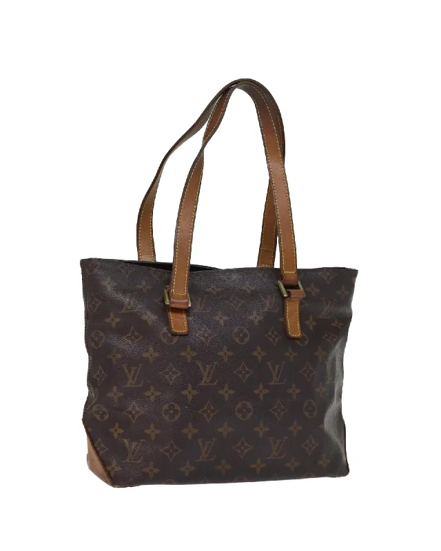 Tote bags with contrasting panels for a modern and stylish design-Monogram Canvas Tote Bag with Shoulder Strap and Accessories Included