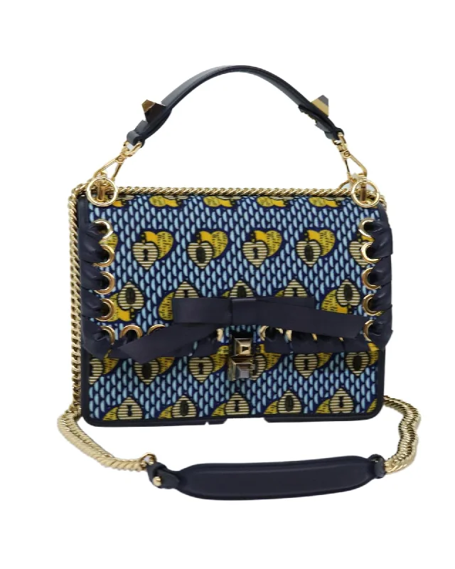 Tote bags with braided straps for a stylish and unique texture-Blue Suede Chain Shoulder Bag with Dust Bag - Made in Italy (73399A)