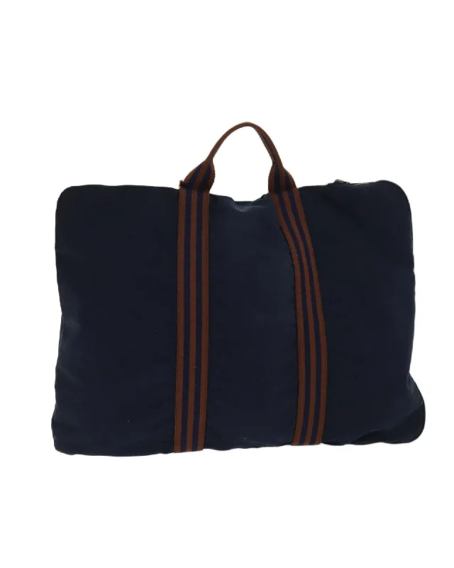 Tote bags with tropical prints for a fun and vacation-ready vibe-Navy Brown Canvas Business Bag for Professionals