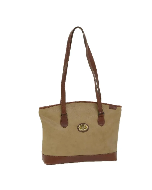 Best tote bags with water-resistant fabric for durability and easy maintenance-Beige PVC Leather Shoulder Bag with Shoulder Drop - CD Rank