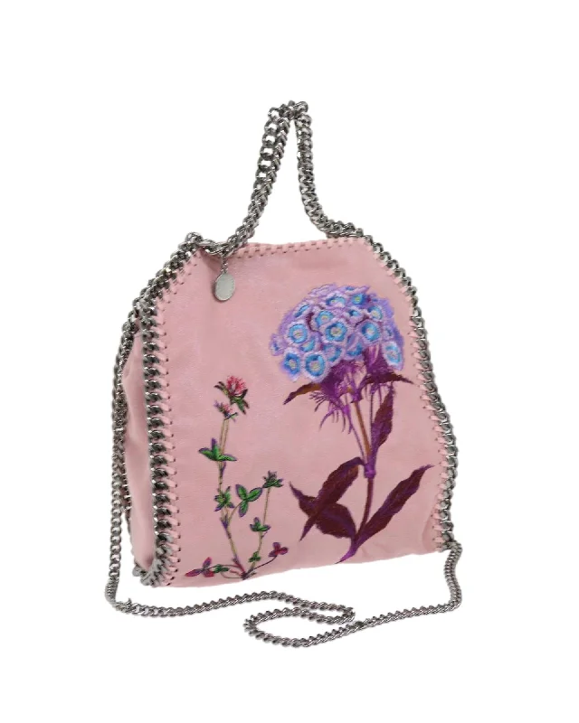 Best tote bags with leather and fabric mix for an elegant, versatile style-Pink Polyester Falabella Chain Shoulder Bag