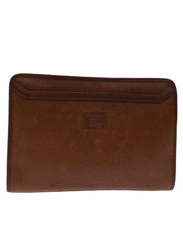 Best tote bags with spacious pockets for easy access to your essentials-Brown Leather Clutch Bag with Minimalist Design