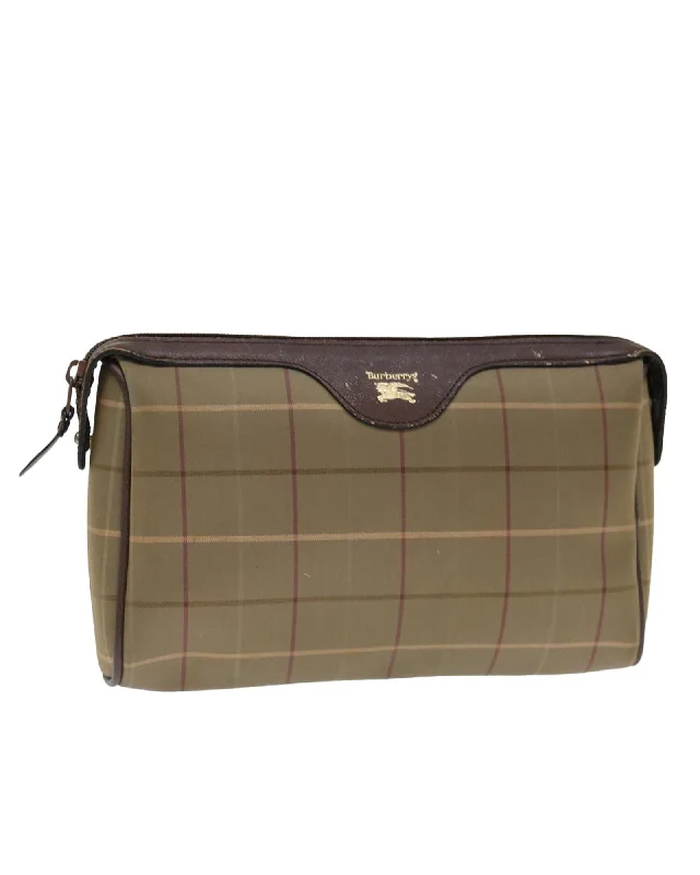 Best tote bags with a top handle and shoulder strap for versatile wear-Canvas Brown Clutch Bag with Nova Check Pattern