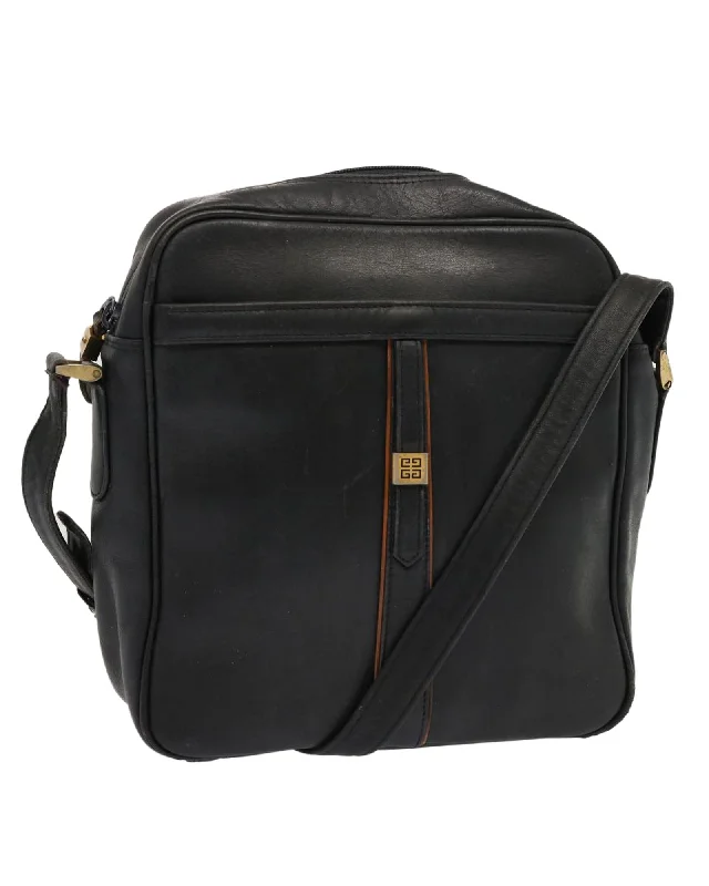 Tote bags with spacious interiors and multiple compartments for easy organization-Navy Leather Shoulder Bag by Givenchy