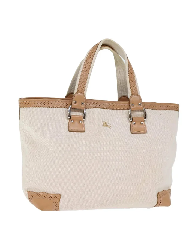 Tote bags with leather accents for a sophisticated and high-end appearance-Canvas Beige Tote Bag with Accessory