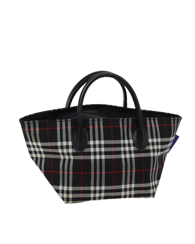 Best tote bags with spacious pockets for easy access to your essentials-Classic Checkered Nylon Handbag with Metal Fittings