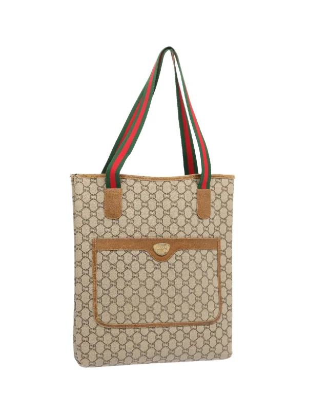 Best tote bags with nylon fabric for durability and easy maintenance-GG Plus Supreme Web Sherry Line Tote Bag