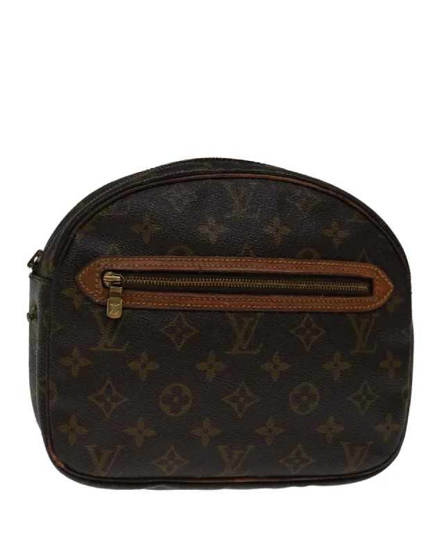 Tote bags with suede and leather accents for a soft, luxurious touch-Monogram Canvas Shoulder Bag with Adjustable Strap