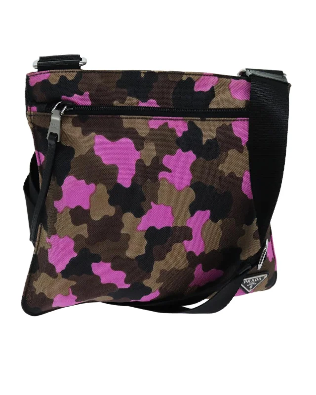 Best tote bags with leather and fabric mix for an elegant, versatile style-Camouflage Nylon Shoulder Bag with Dust Bag and Guarantee Card - Italy