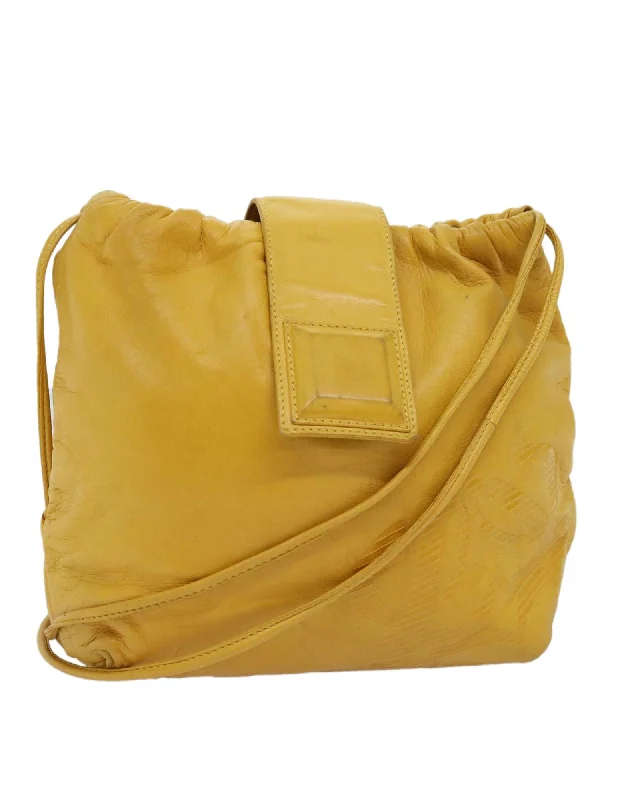 Best tote bags with mixed materials for a fashionable, multi-textured look-Yellow Leather Shoulder Bag by LOEWE