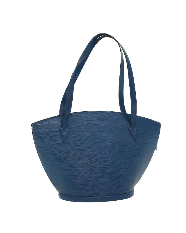 Best tote bags with minimalistic designs for a clean and modern style-Blue Epi Leather Shoulder Bag with 27cm Drop