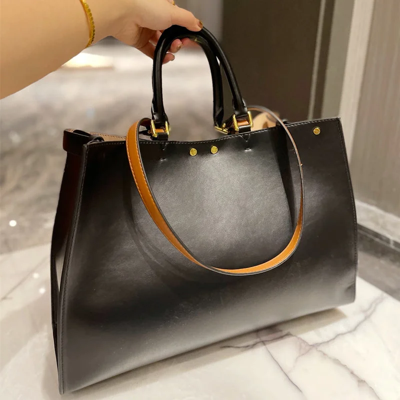 Handle bags with vintage clasps for nostalgia -2022 High quality leather tote bags designer classic fashion handbags for women