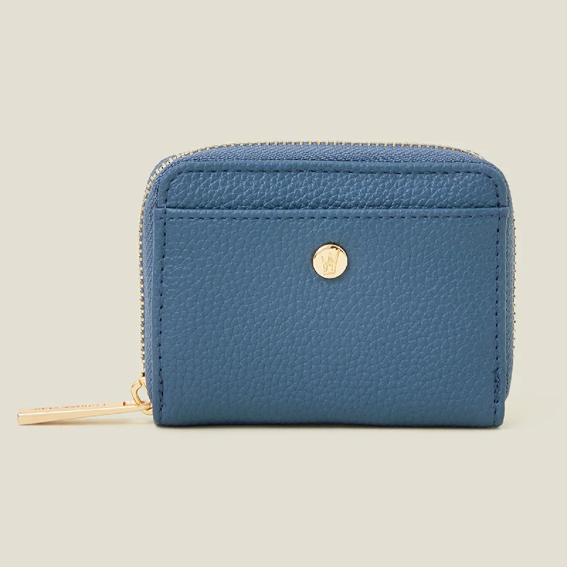 Handle bags with padded handles for comfort -Accessorize London Women's Blue Mini Faux Leather Purse