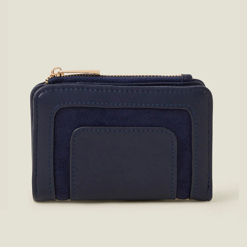 Handle bags with vibrant colors for boldness -Accessorize London Women's Blue Suedette Flap Wallet