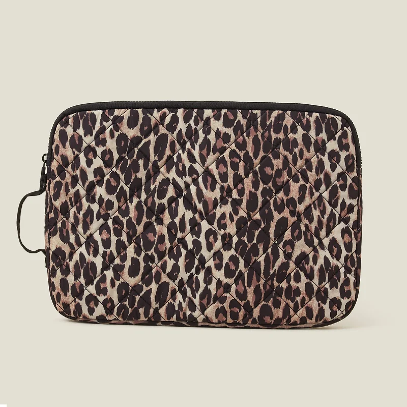 Handle bags with holiday themes for festivities -Accessorize London Women's Leopard Print Laptop Case