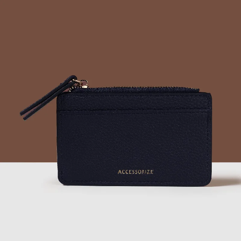 Handle bags with sturdy bases for stability -Accessorize London Women's Navy Blue Window Card Holder