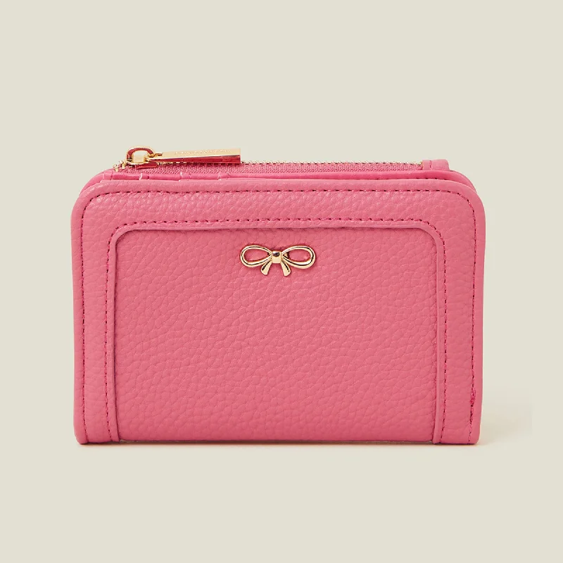 Handle bags with padded interiors for laptops -Accessorize London Women's Pink Small Bow Wallet Green