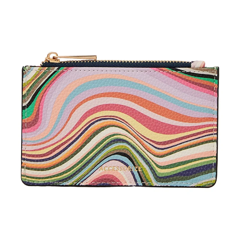 Handle bags with pastel colors for softness -Accessorize London Women's Pink Swirl Print Cardholder